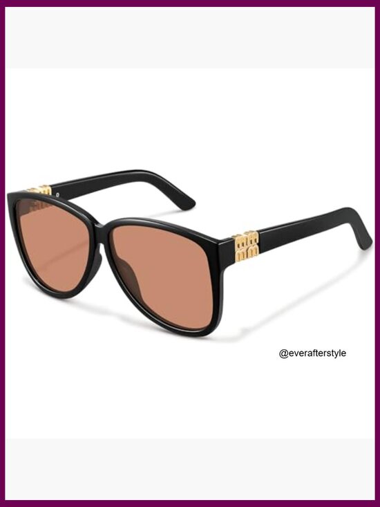 Oversized Retro Square Butterfly Sunglasses UV400 Protection Plastic Frame main image 6